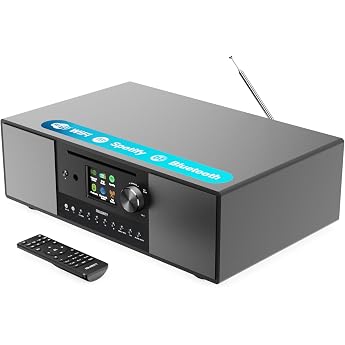 Internet Radio WLAN with CD Player, Bluetooth Stereo System with Radio DAB+ & FM, 120 W 2.1 Stereo Speaker with Built-in Subw