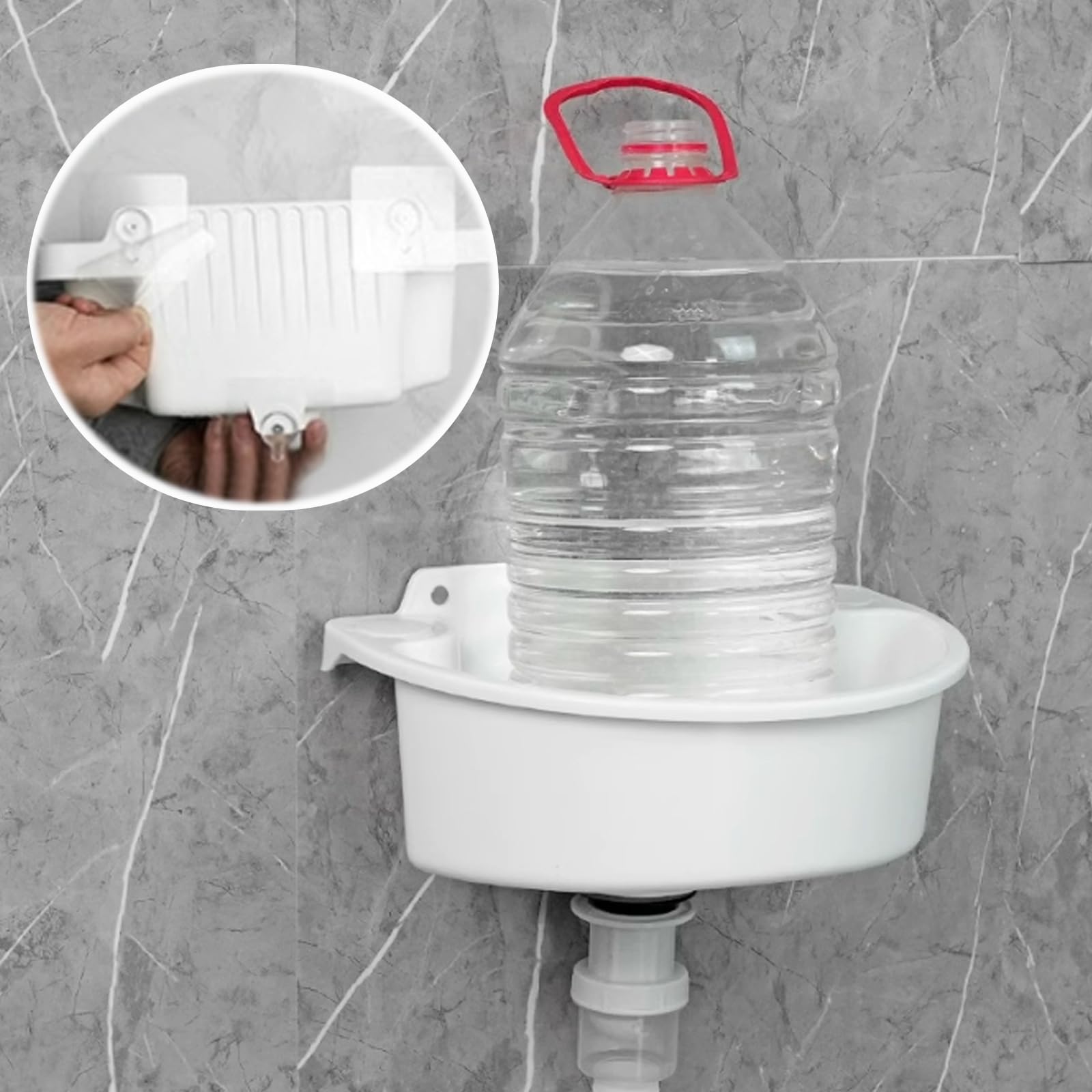 Lavello bagno piccolo, lavabo in plastica, mini lavabo con tubo di scarico in acciaio inox, progettato appositamente per piccole dimensioni, pratico lavabo[bianco]