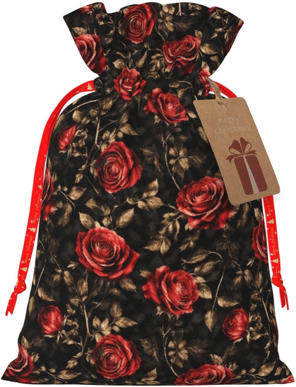 Qhvctbo Gothic Red Rose Gift Bags With Drawstring