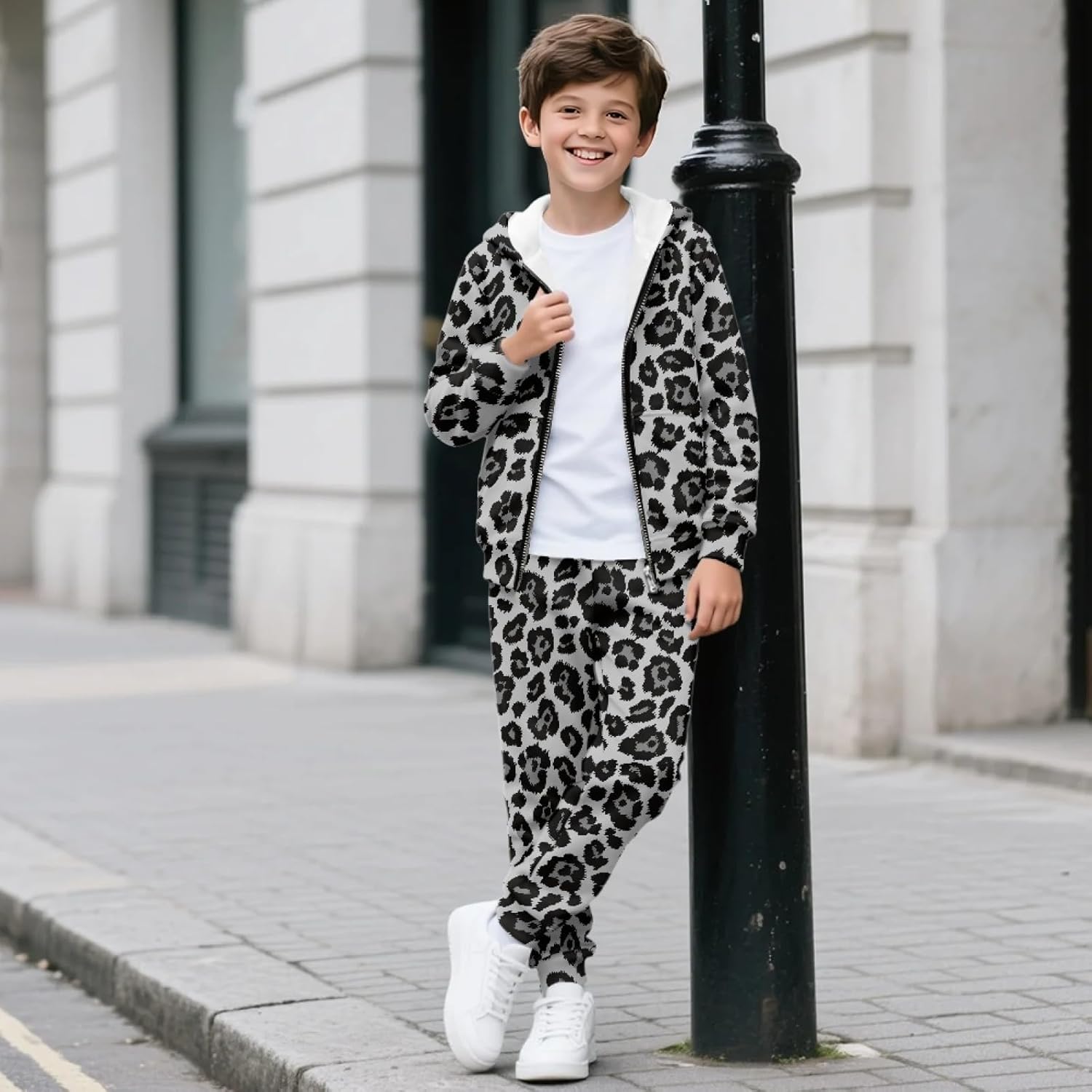 HUIACONG Boys Sweatsuits for 6-15 Years Kids Sweat Set for Children Girls Tracksuits