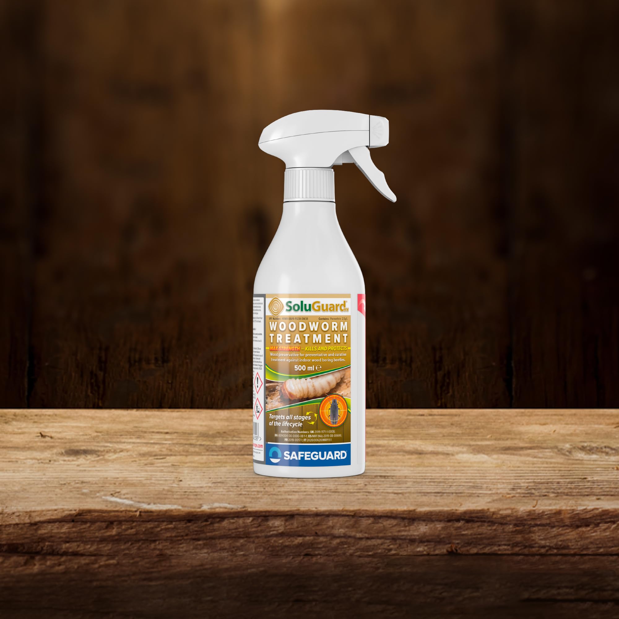 Soluguard Antitarlo Spray 500ml Trattamento Antitarlo e Antitermiti per Legno Pronto all'Uso