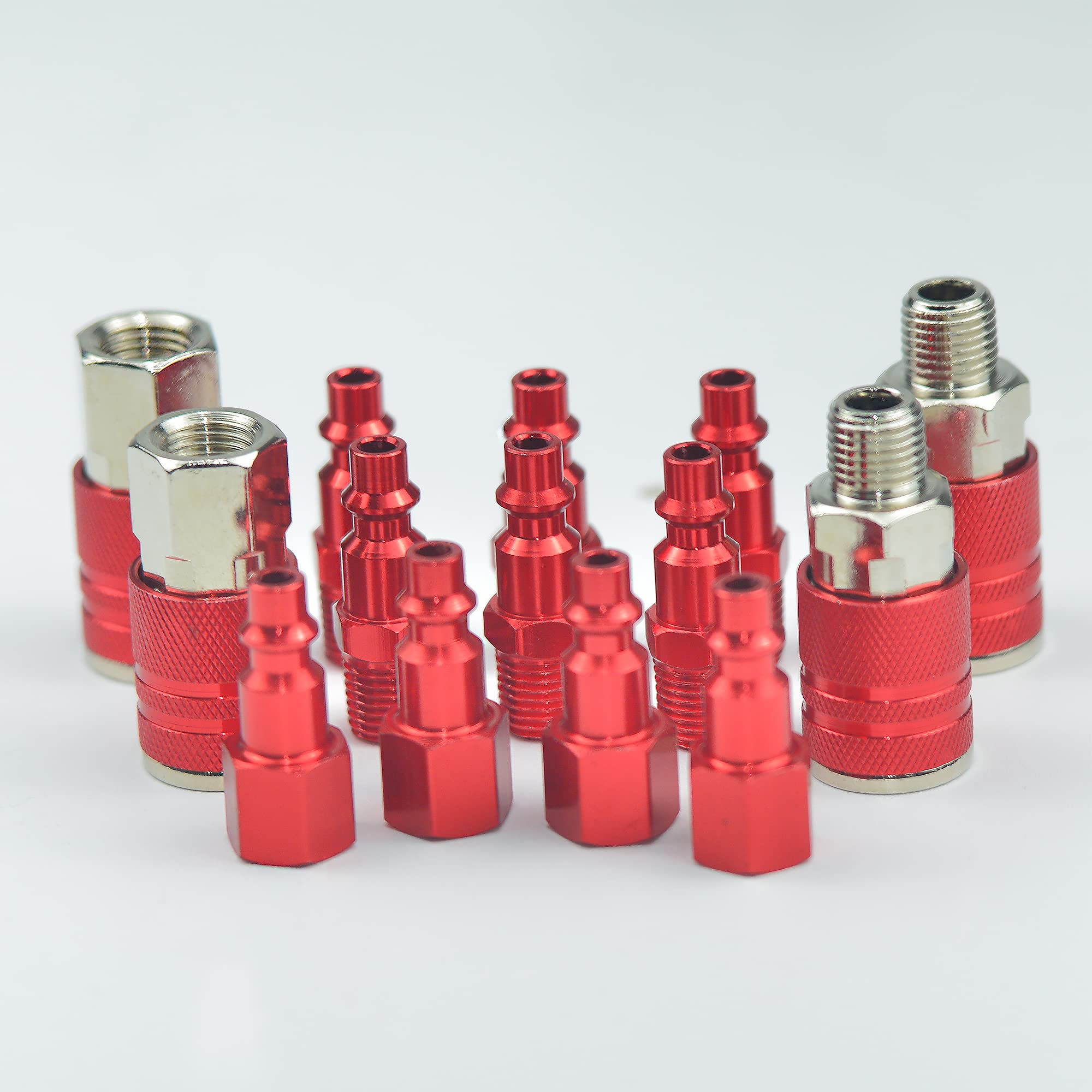 Melprisu Quick Connect Aluminum Air Plug & Coupler Set 14PCS Air Hose Fittings Compressor Accessories