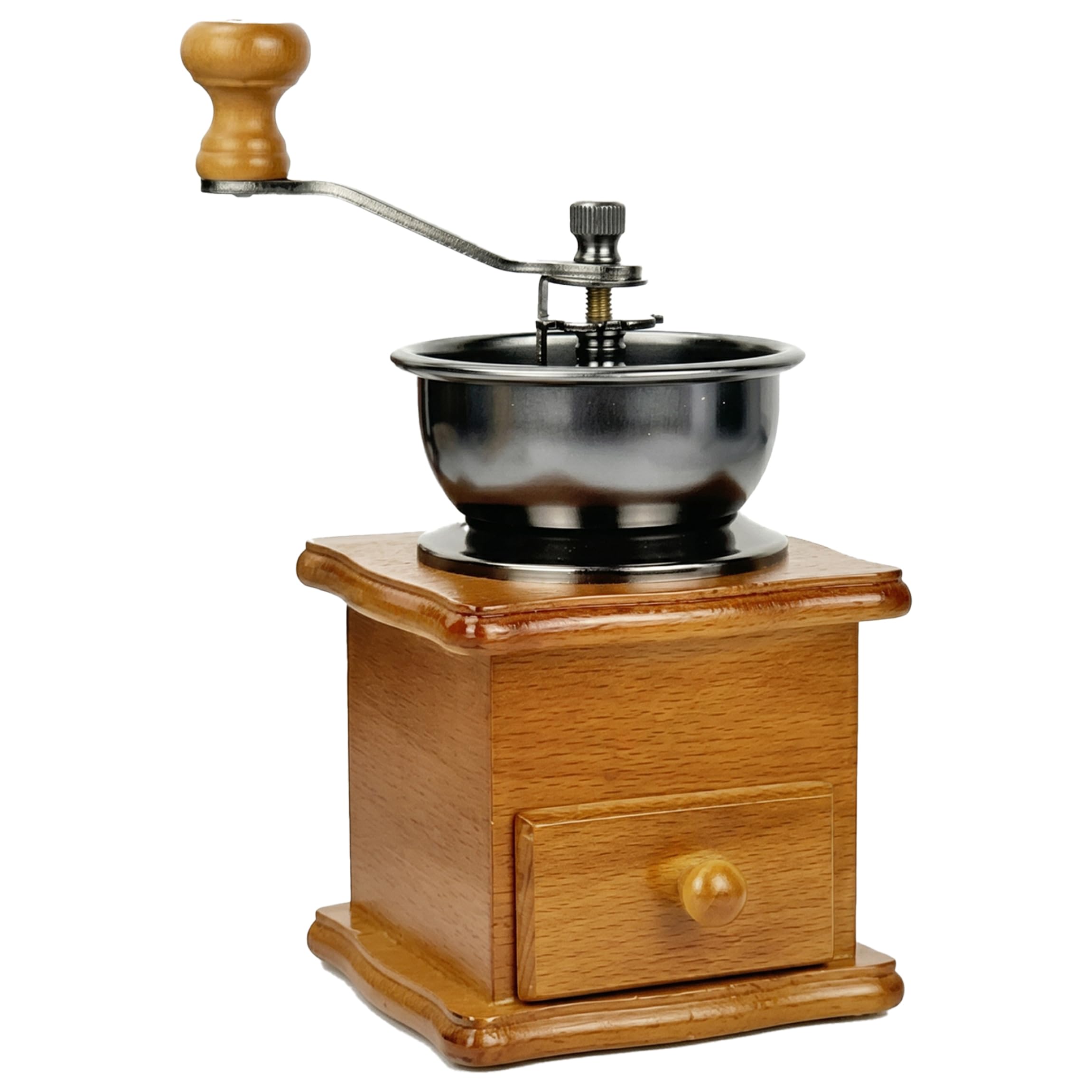 Gemuseeee Manual Coffee Bean Grinder Drawer Style, Adjustable Coarseness Hand Grinder for Espresso Pour Over, Light Color