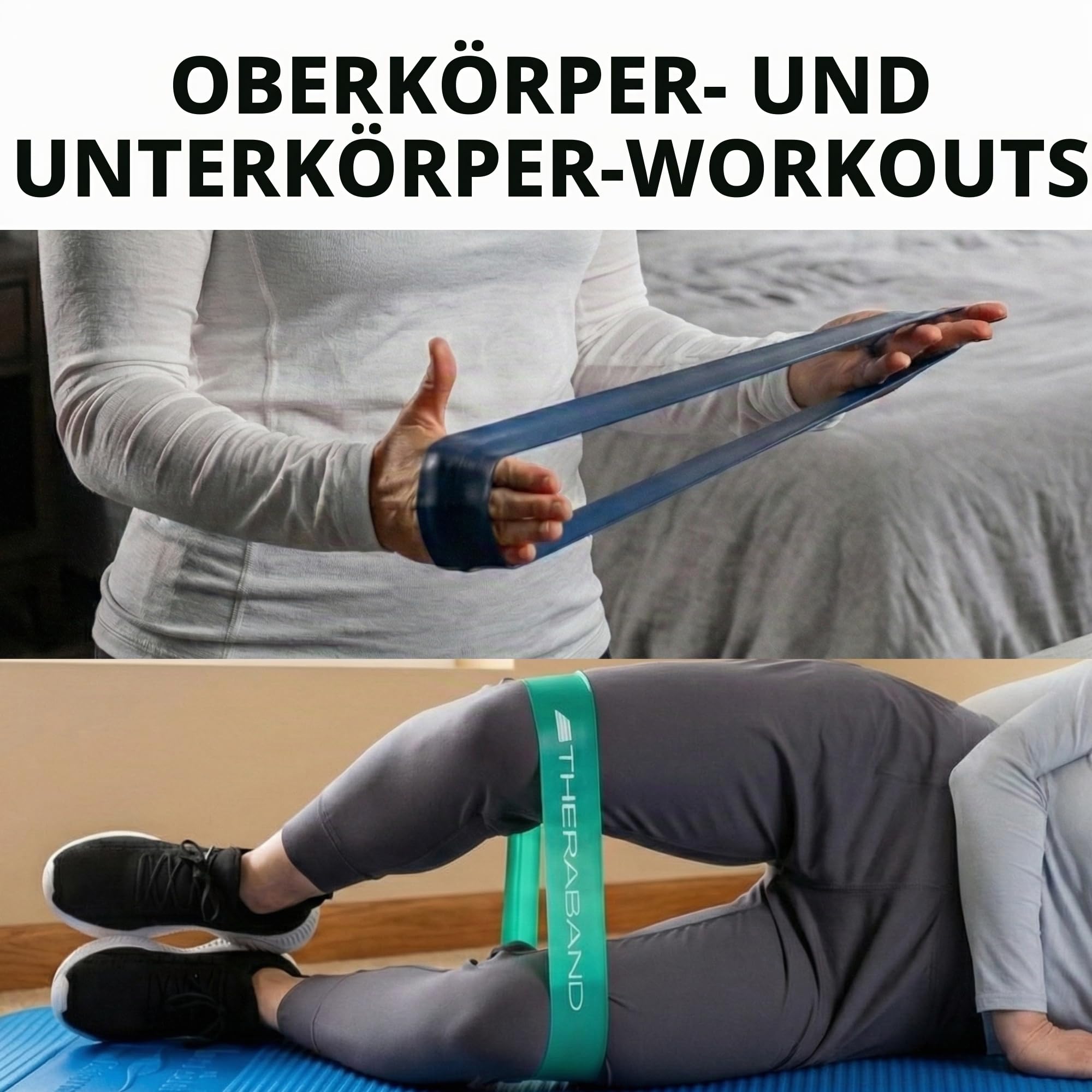 TheraBand Resistance Band Loop Set, 4 Stück, 12 Zoll Band Loop Kit für Beine & Butt Workouts, Anfänger bis Fortgeschrittene Level für Übung, Reha, Physiotherapie, Stretching, Krafttraining