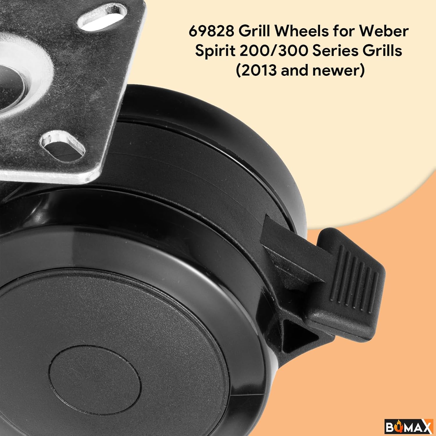 69828 Grill Wheels for Weber Spirit 200/300 Series Grills (2013 and Newer), 69828 Locking Caster with Up Front Controls for Weber Spirit Grill Parts E-310 E-210 for Weber Grill Wheels Replacement