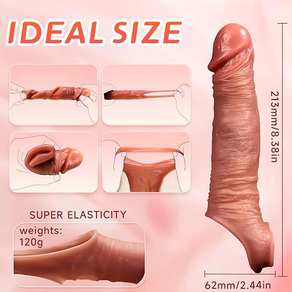 Newly Super Men's Dick Enlargement Extension Sleeve Cover IAmc071103,Flesh coloredb