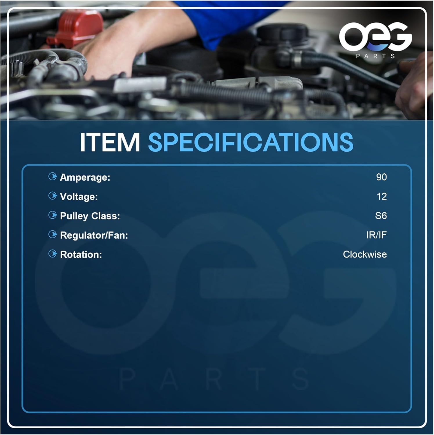 OEG Parts New Alternator Compatible With Hyundai Accent L4 1.6L 2012-2017, Veloster 1.6L Naturally Aspirated 2012-2017 37300-2B300, 37300-2B500, 37300-2B510, 2607372, 2608483, 2616741