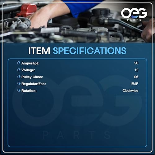 Miniatura 3 de OEG Parts Nuevo alternador compatible con Hyundai Accent L4 1.6L 2012-2017, Veloster 1.6L aspirado naturalmente 2012-2017 37300-2B300, 37300-2B500,