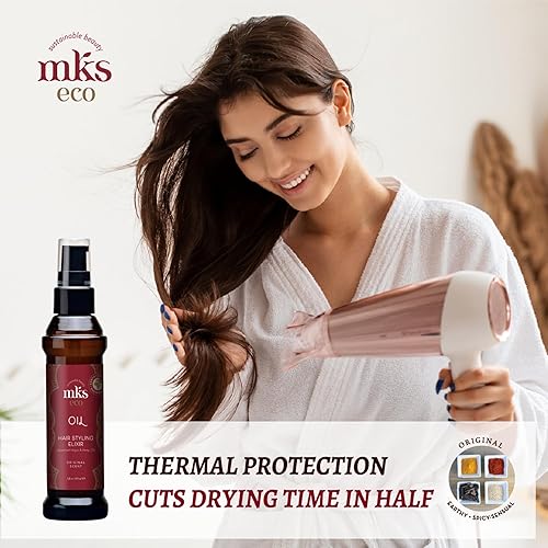 Miniatura 6 de MKS Eco Oil Original 2 onzas líquidas elixir de peinado para el cabello aceite de argán marroquí aceite de semillas de cáñamo hidrata y nutre el