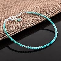 Vista 87 de Natural Gemstone Micro Round Beads Dainty Choker Bangle Bracelet, Handmade Jewelry for Women, Healing Chakra Crystals Silver Plated Chain 8 inch