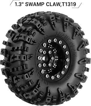 INJORA 1.3 Aluminum Wheels and Swamp Claw Tires for 1/18 1/24 RC Upgrade