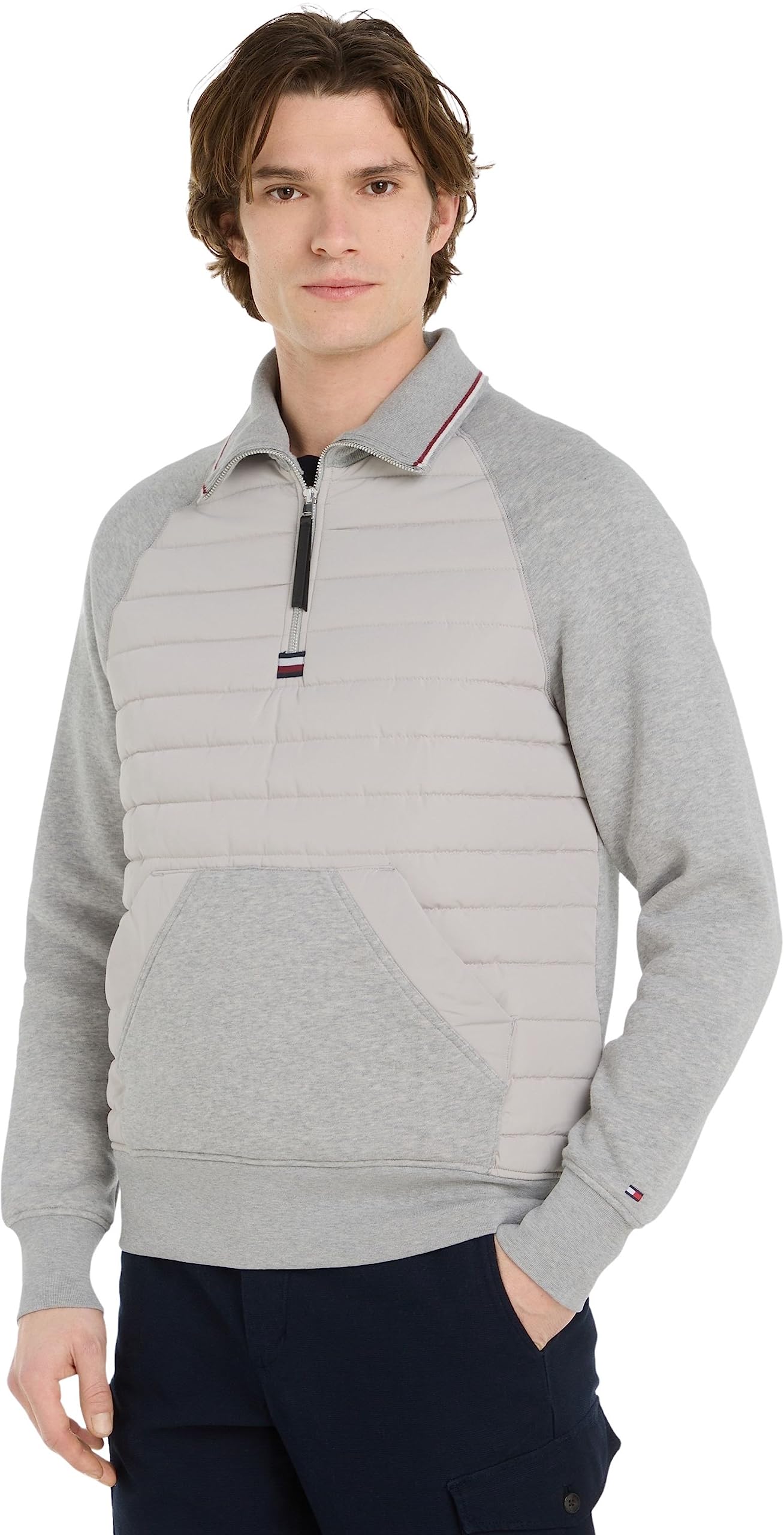 Tommy Hilfiger Hombre Sudadera con Cremallera Media Cremallera
