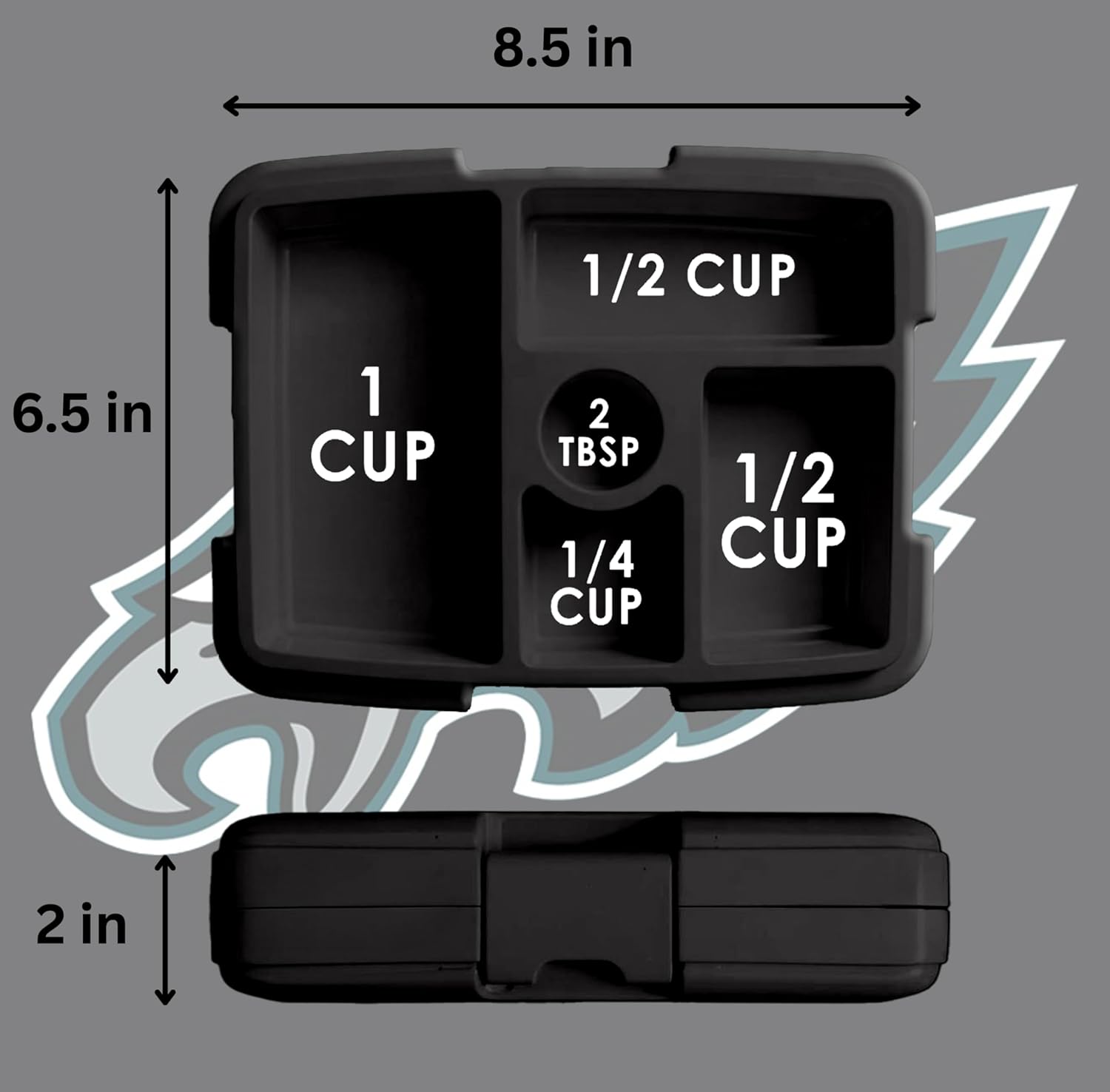 FOCO NFL Unisex-Adult Officially Licensed 2-Tone Big Logo Team Color Football Leak Proof 5 Compartment Bento Lunch Box - Philadelphia Eagles - Image 5