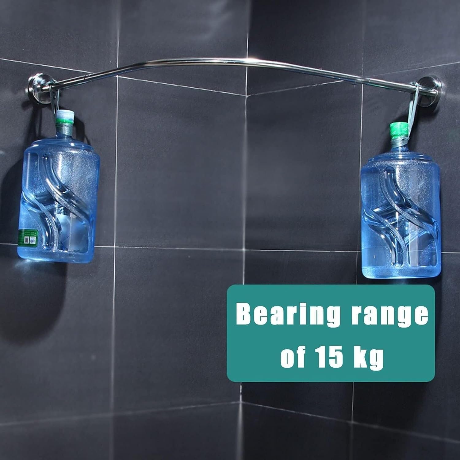 Shower Curtain Rod Rack, Shower Curtain Rail, Curved Shower Curtain Rod, Stainless Steel Shower Curtain Rod Rail For Bathroom With Shower Curtain And Hook (Size : 70-95cm x 90-130cm)