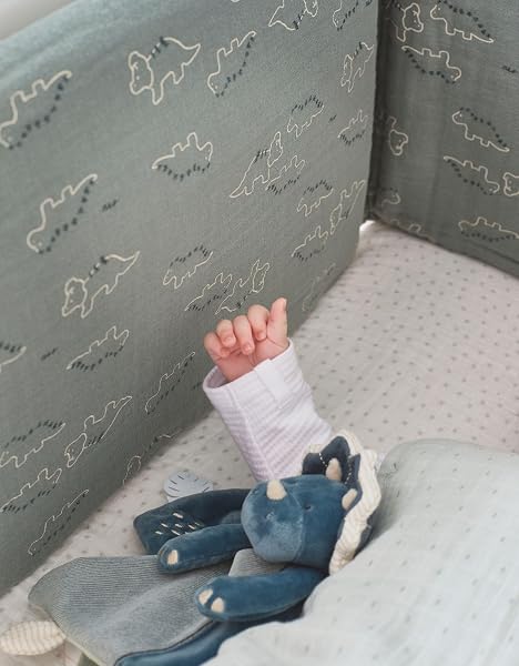 NOUKIE'S - Doudou bébé et Enfant - Dinosaure Bleu Ops - Eveil et Sommeil - Marionnette - Cadeau de Naissance - 5