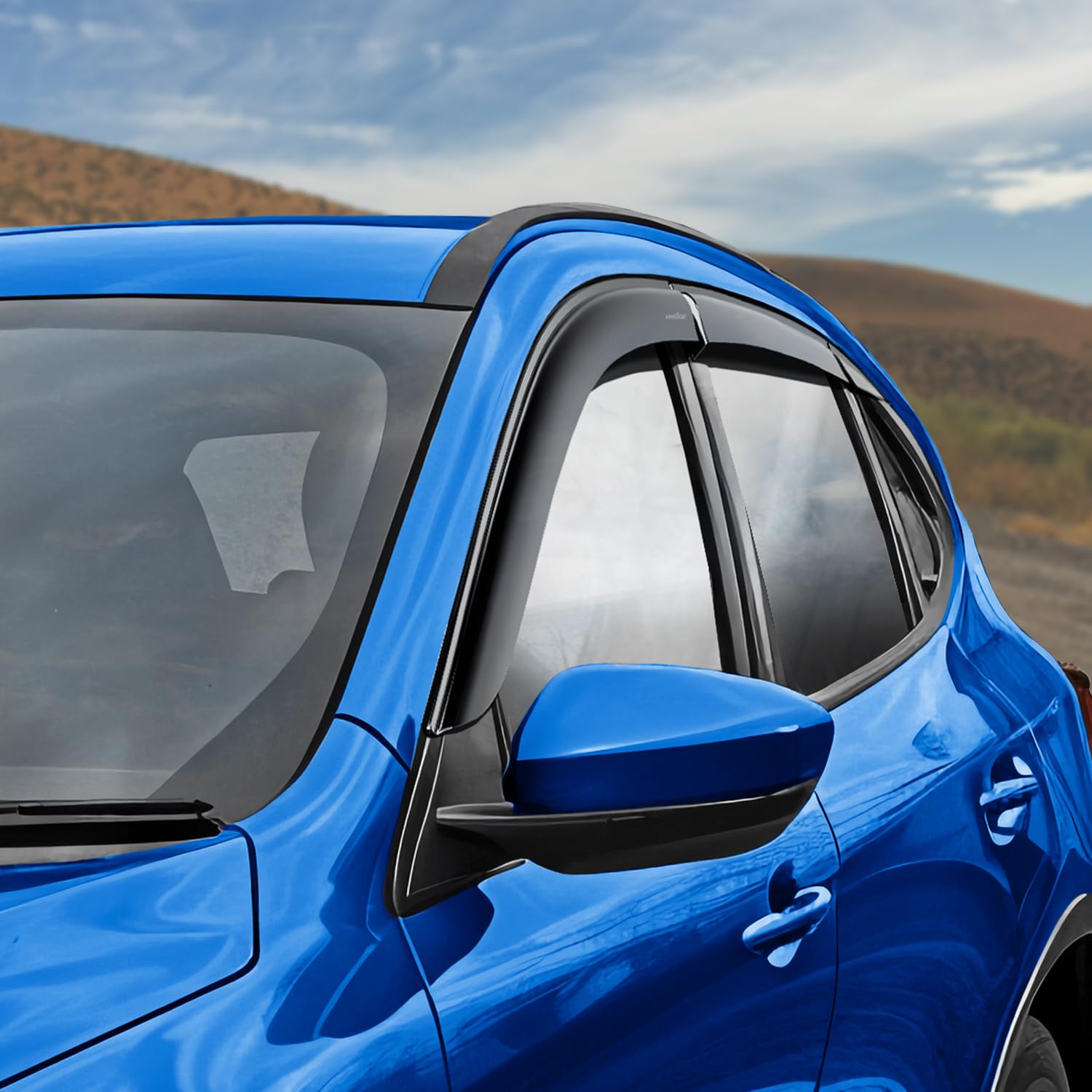 Goodyear Shatterproof Window Deflectors for Ford Escape 2020-2026, Tape-on Rain Guards, Window Visors, Vent Deflector Visor, Car Accessories, 6 pcs. - GY008853