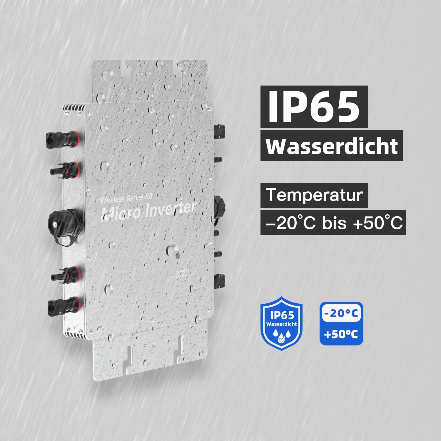 Invertitore fotovoltaico ad alta efficienza – Invertitore sinusoidale accoppiato alla rete, controllo intelligente WiFi, DC 30 – 60 V a AC 120/230 V, varianti di potenza 1200 – 1600 W
