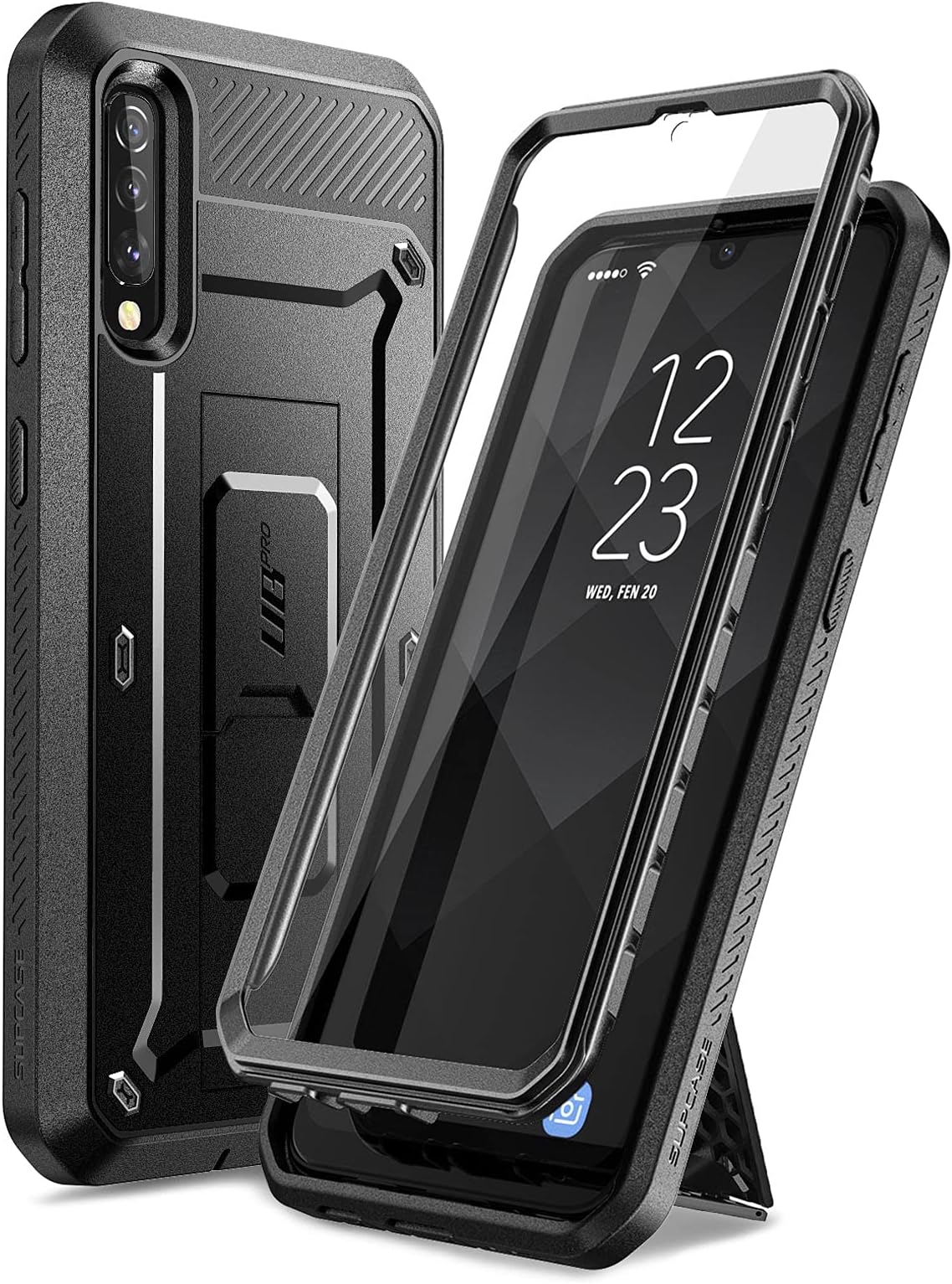 SUPCASE Front and Back Case for Galaxy A50/A50s (Poly Carbonate|Black)
