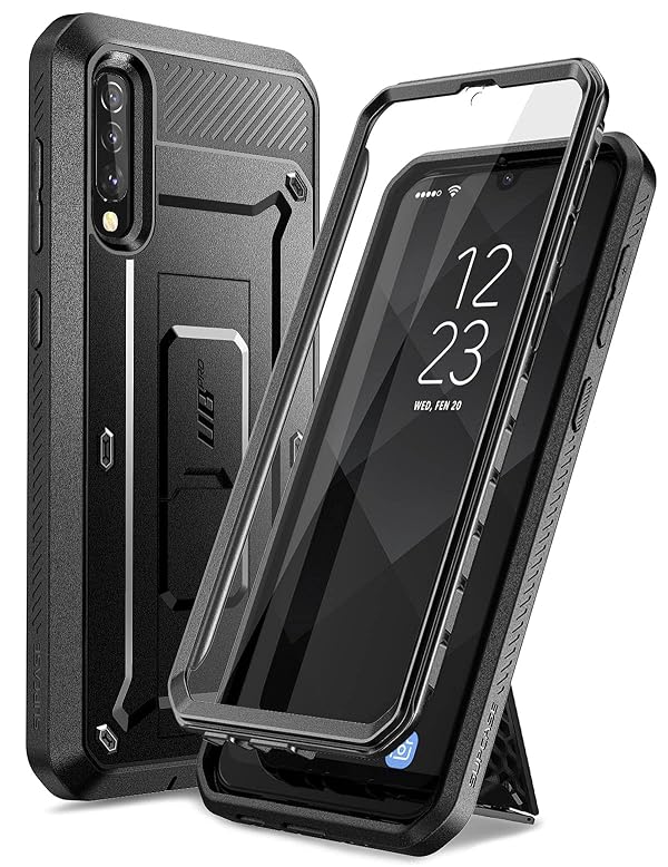 SUPCASE for Samsung Galaxy A50/A50s/A30 Case with Stand (Unicorn Beetle Pro), [Built-in Screen Protector & Belt Clip] Heavy Duty Full-Body Rugged Protective Phone Case for Galaxy A50/A50s/A30, Black by SUPCASE - Used condition - US$12.39