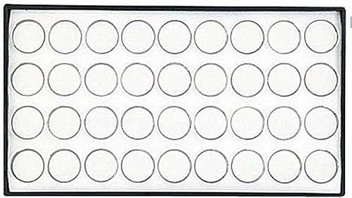 Miniatura 1 de Juego de 36 tarros de gemas de plástico | 1.5 pulgadas (1.5 in) de diámetro | Tarros transparentes con insertos blancos | Diseño con tapa | Ideal