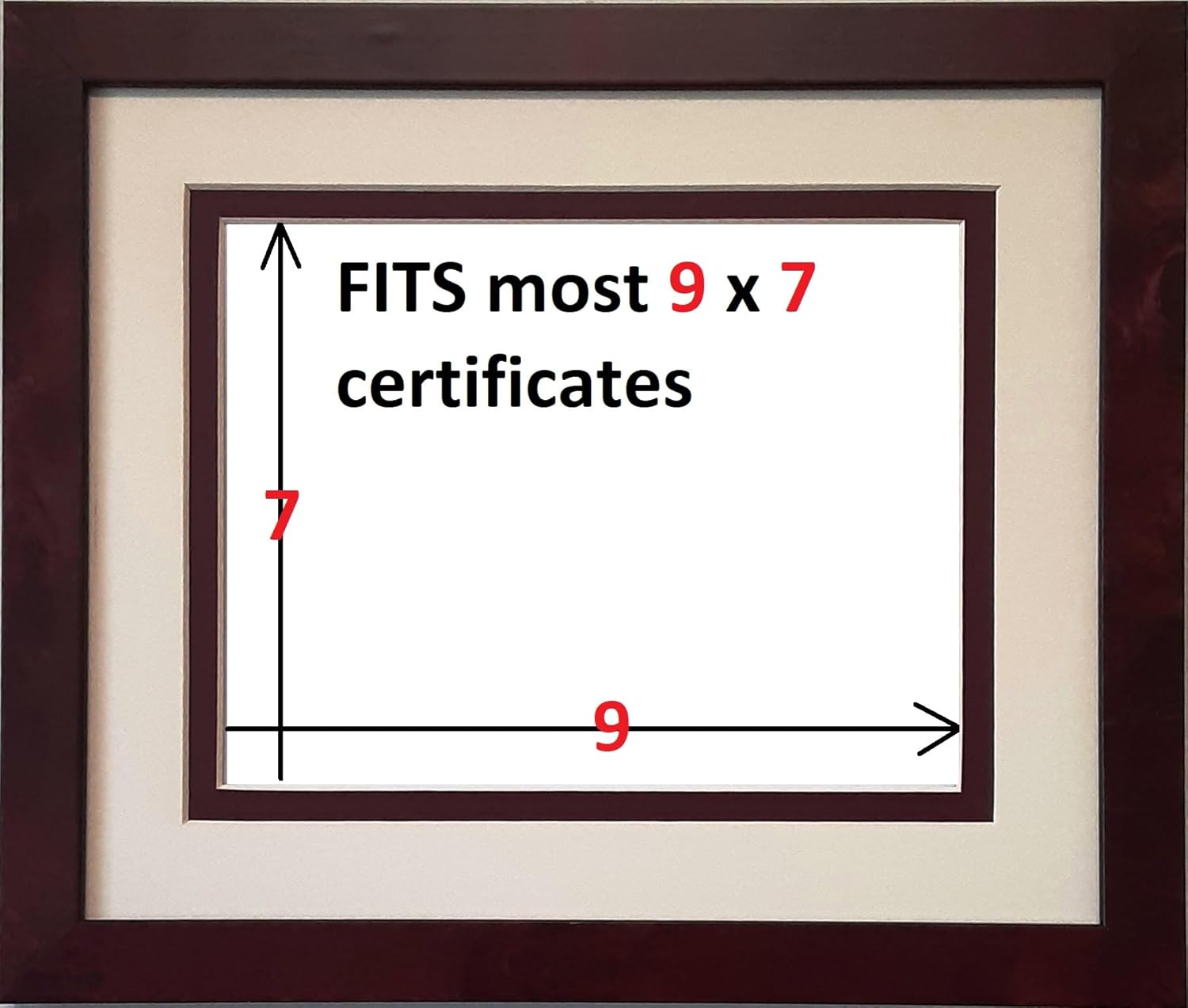 Graduation University Diploma Certificate 9x7 Picture Frame Double Matted Brown Burhl Frame