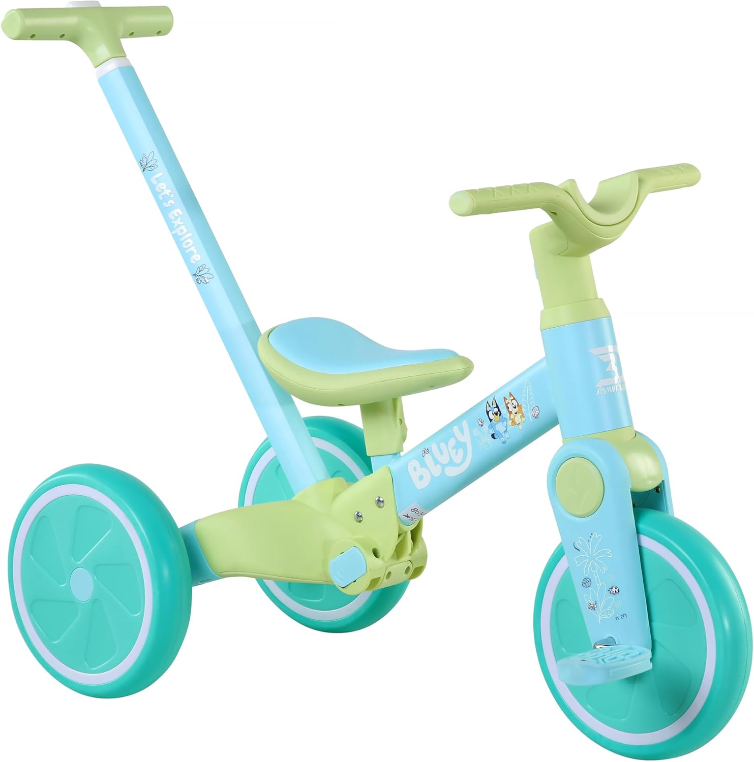 Dynacraft Bluey Unisex Non-Electric 3-in-1 Push Tricycle