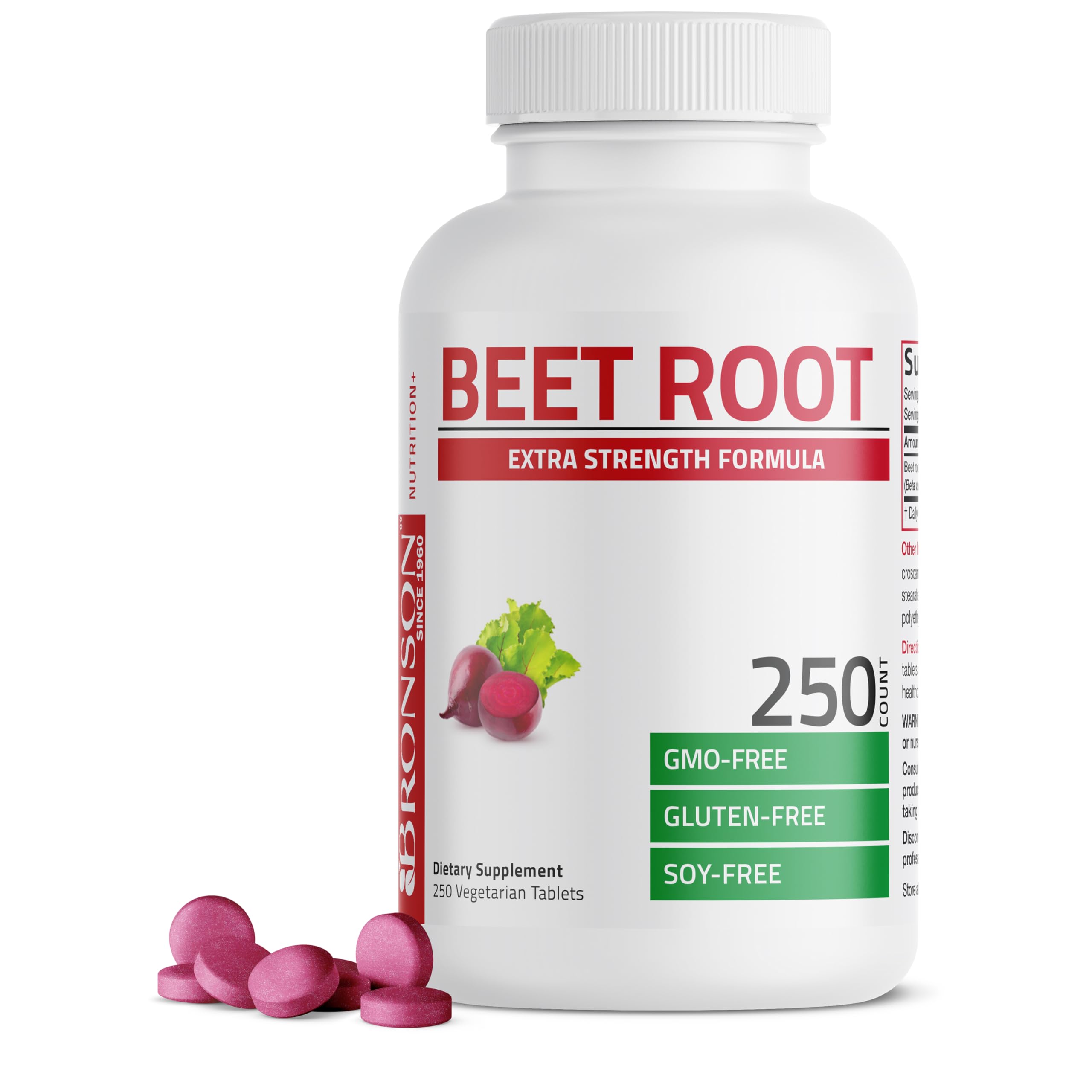 Bronson Beet Root Extra Strength, Non-GMO, 250 Vegetarian Tablets