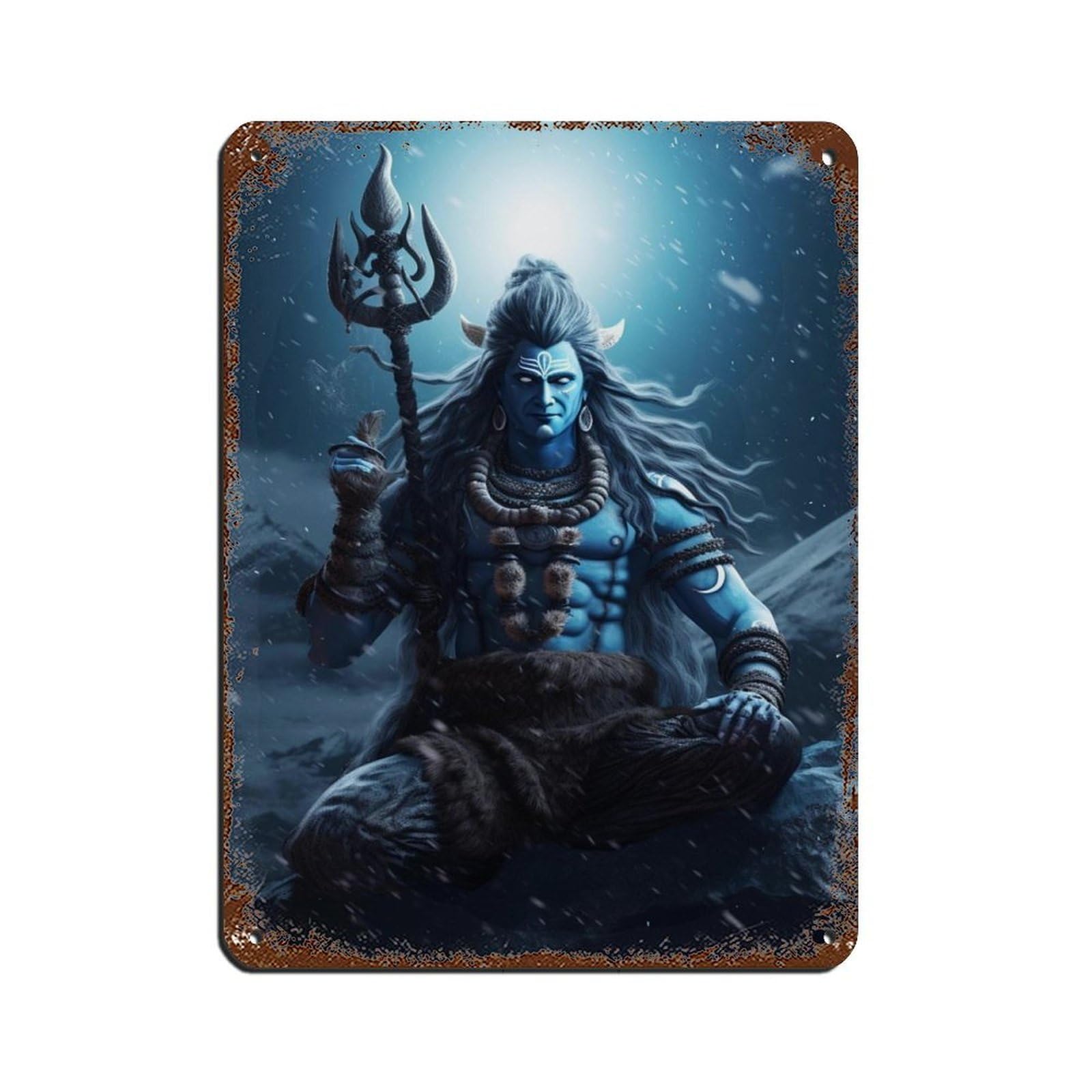 Hindu God Shiva Art (4) Tin Sign Vintage Metal Pub Club Cafe Bar Home Wall Art Decoration Poster Retro 12x16inch(30x40cm)