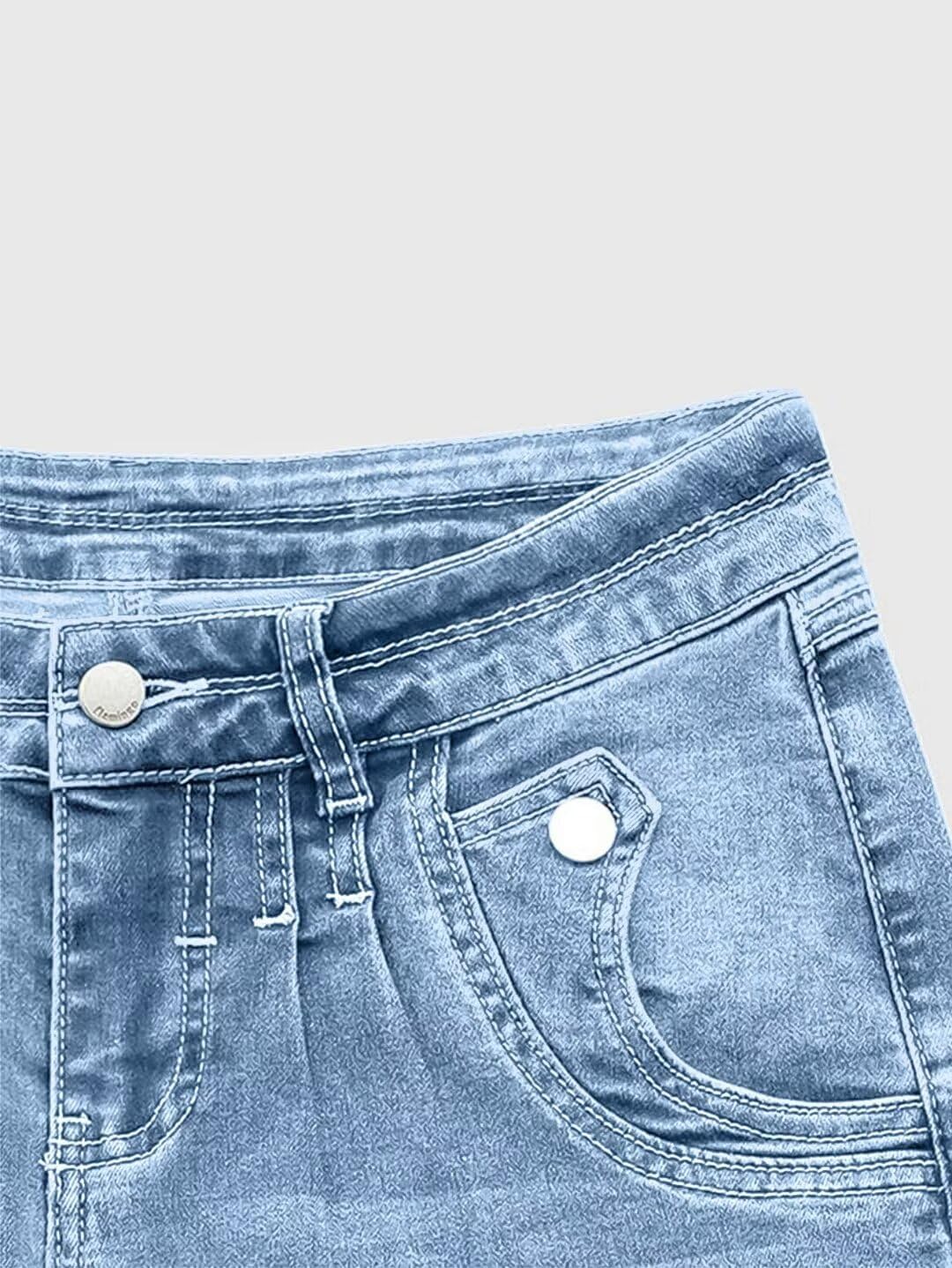 Flamingals Low Rise Straight Leg Wide Leg Baggy Jeans Women Stretch Boyfriend Butterfly Flare Denim Pants - Image 3