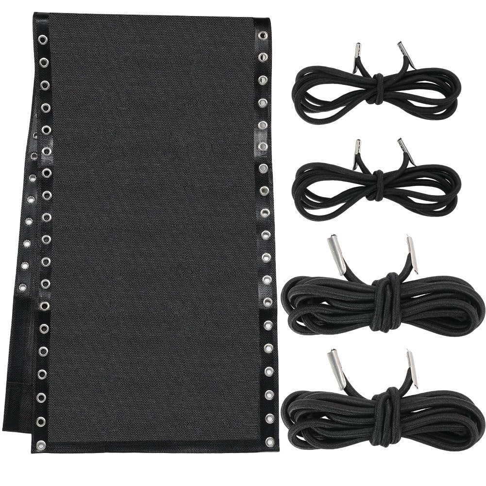 GORGECRAFT Tissu De Remplacement Chaise Zéro Gravité Noir + Cordons Élastiques - Kit Réparation Patio