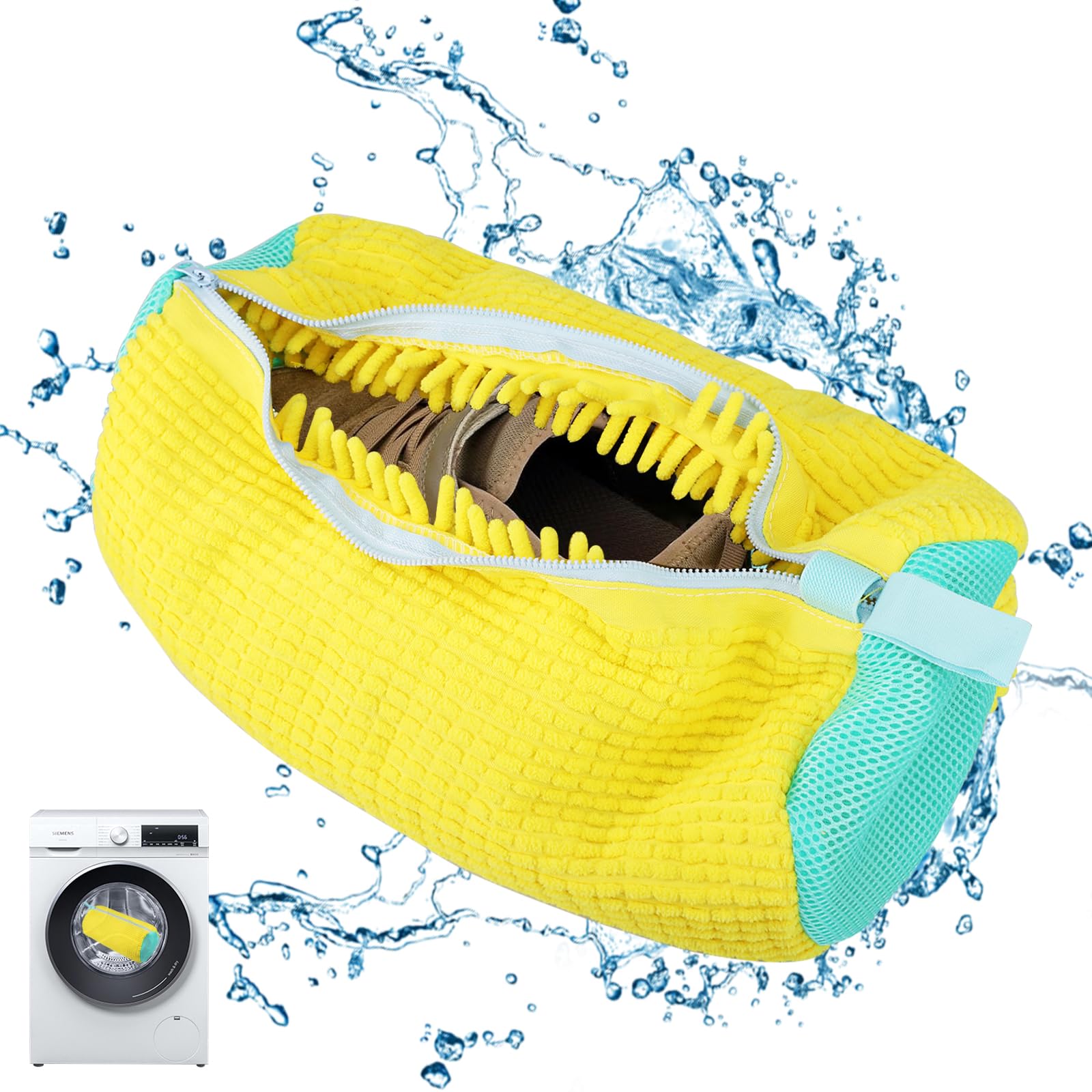 Sdhiiolp 2 Sacchetti Per Lavare Scarpe In Lavatrice | Proteggi Le Tue Scarpe Durante Il Lavaggio | Colore Giallo | Multiuso Per Tutti I Tipi Di Calzature