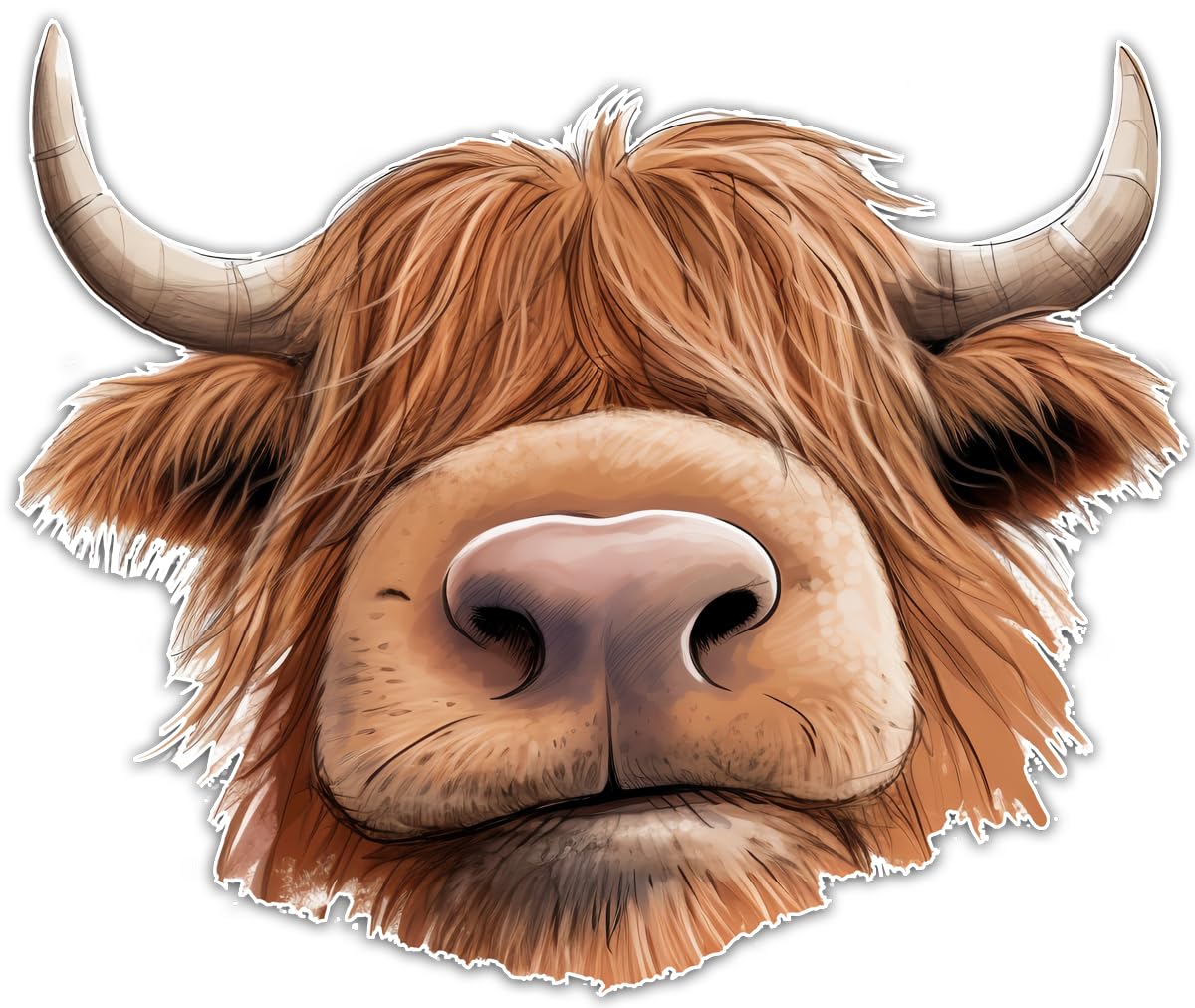Hodge Creations Highland Cow Pack Of 4 Vinyl Decal Sticker Scrapbook Car Wall Tile Furtniture Bumper Sticker Window