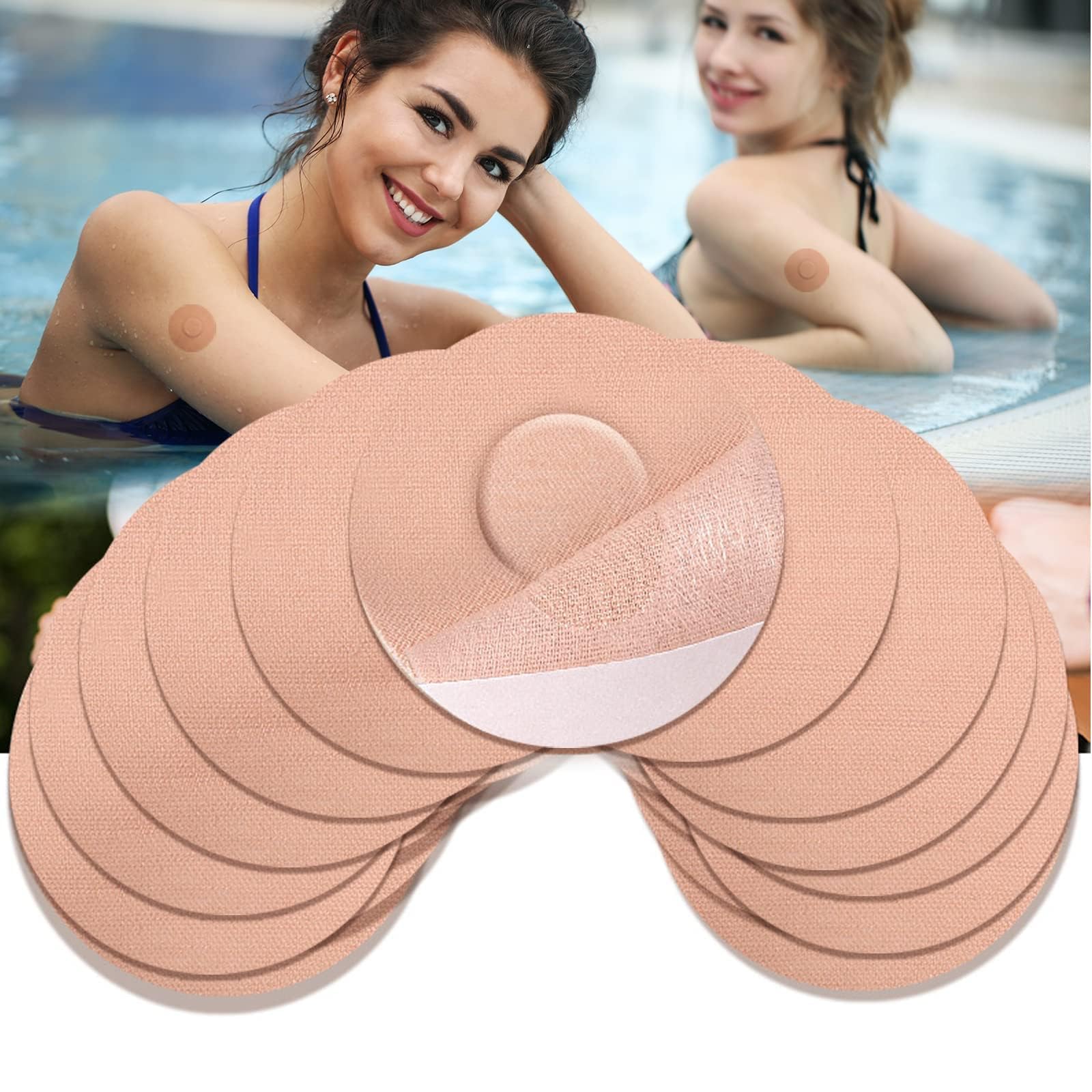 30PCS Sensor Covers for Freestyle Libre, Sensor Adhesive Patches Waterproof CGM Sensor Protection for Freestyle Libre, No Glue on Sensor Long Lasting Fixation 14 Days Sensor Patches