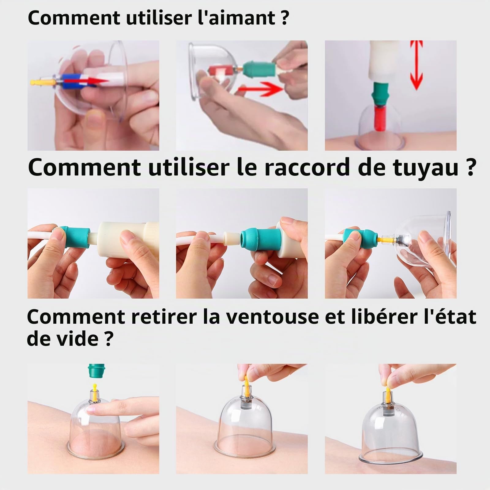 24 Pièces Cupping Ventouse Massage pour Relaxation Musculaire | ventouses therapeutiques Pour Les Bras, Les Épaules, Le Cou