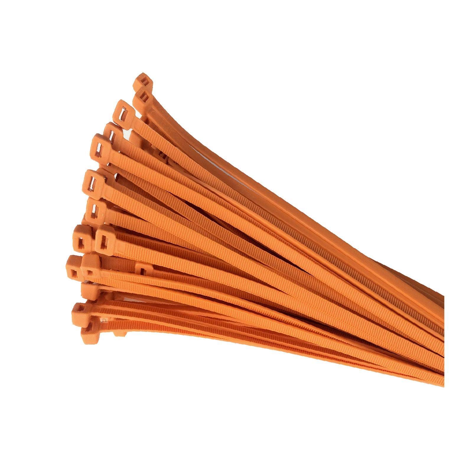 Home.smart Orange 100 X Nylon Cable Ties 200 X 4.8Mm / Extra Strong Zip Tie Wraps