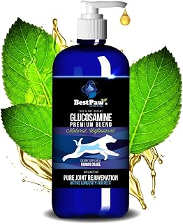 Best Paw Nutrition - Unflavored Liquid Glucosamine for Dogs & Cats - Chondroitin, MSM, Hyaluronic Acid - Dog Arthritis Home Remedy - Joint Supplement for Hip & Joint Pain Relief Pets Love - 16oz