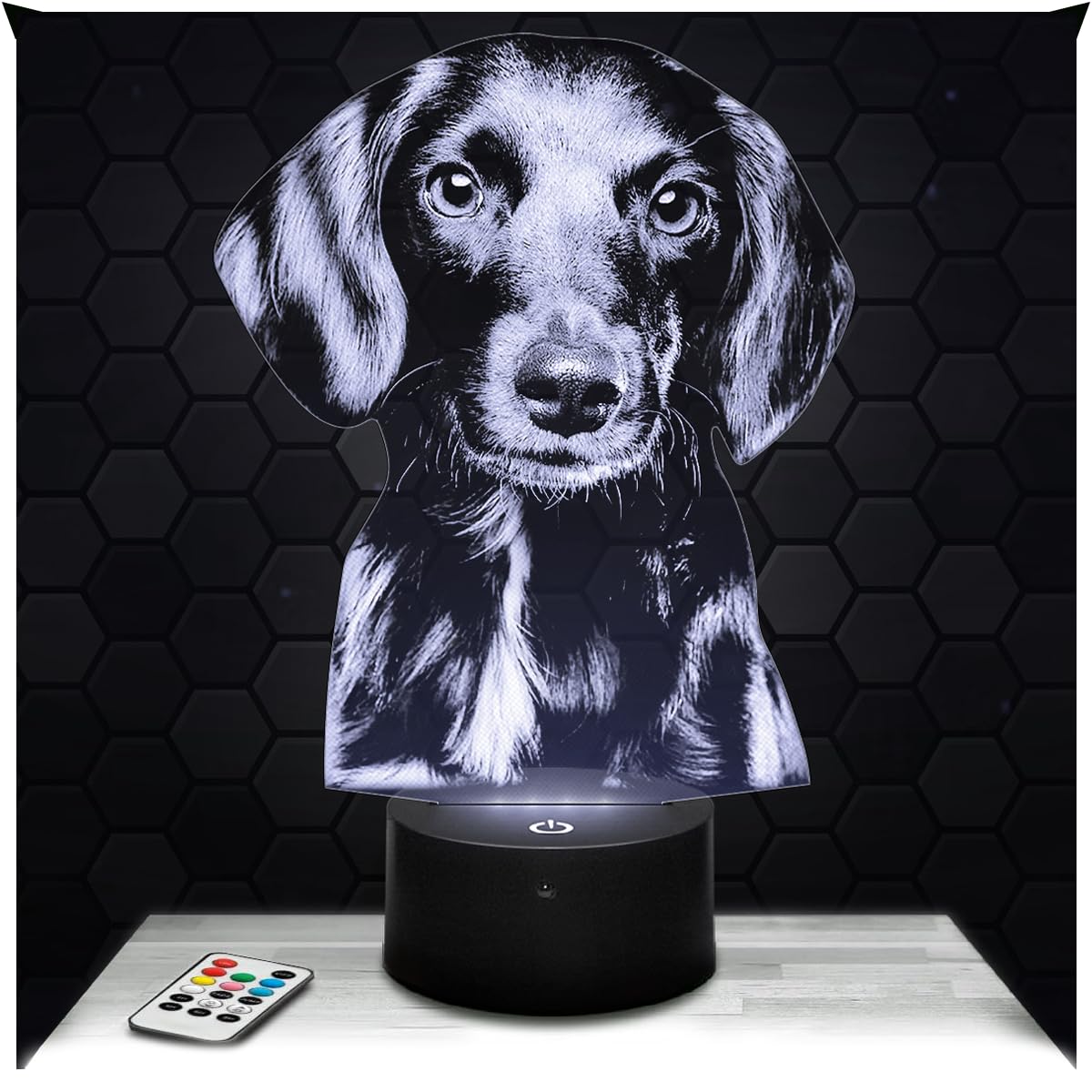 Lampephoto.fr - Cute Black Puppy 3D Lamp, Night Light 3D LED Illusion Lamp, pet Decoration, Gift for Doglover, Night Light for Children's Bedroom, Gifts Idea for Boys, Original Christmas, Gift โ image 1
