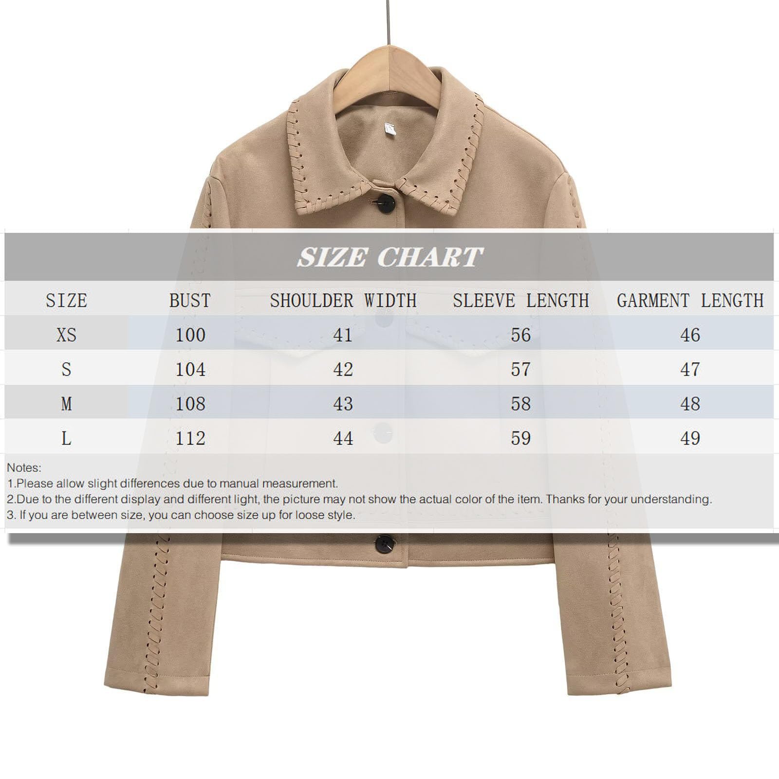 Chaqueta corta de gamuza sintética para mujer, abrigos de invierno beige, ropa de exterior, casual, ligera, moderna, chaquetas de cuero para salir