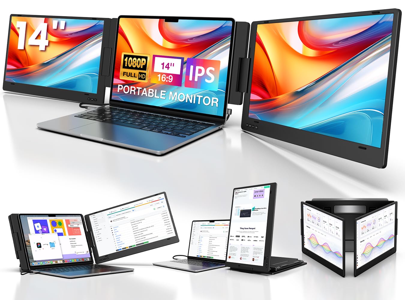 Amazon.com: KYY Portable Monitor for Laptop, 14'' FHD 1080P USB-C