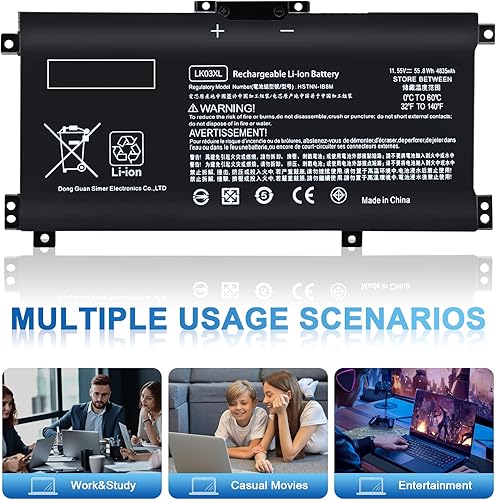 Miniatura 8 de IEFUU LK03XL Batería compatible con HP Envy X360 Convertible Notebook 49.2 ft-cn0xxx 49.2 ft-cn0012dx 55.8 ft-ae0xx 49.2 ft-bp 17-ae1xx 15-bq2xx