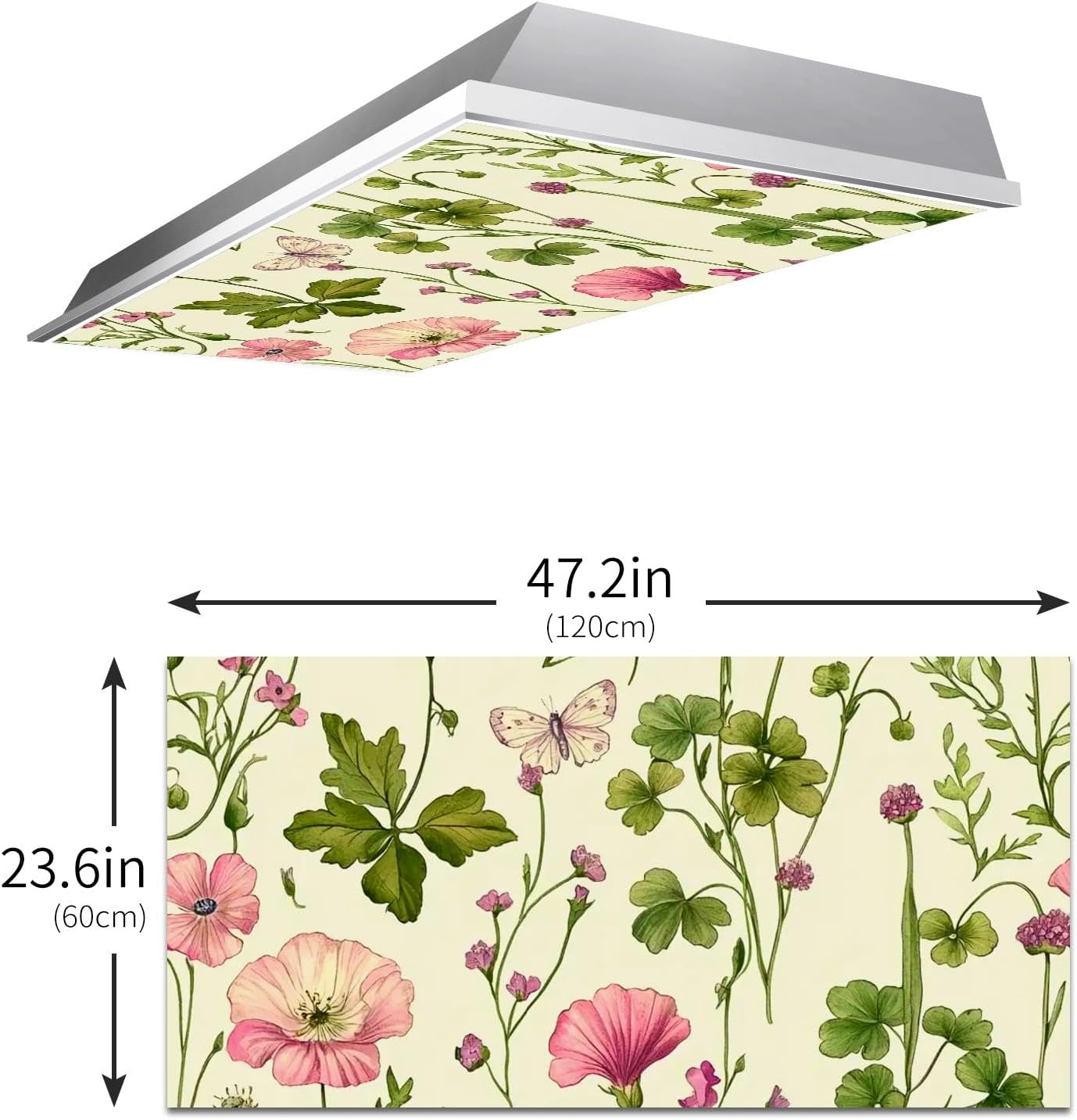 Fluorescent Light Covers for Classroom Office - Eliminate Harsh Glare Causing Eyestrain and Headaches 2ft x 4ft LED Drop Ceiling Light Decoration Pattern