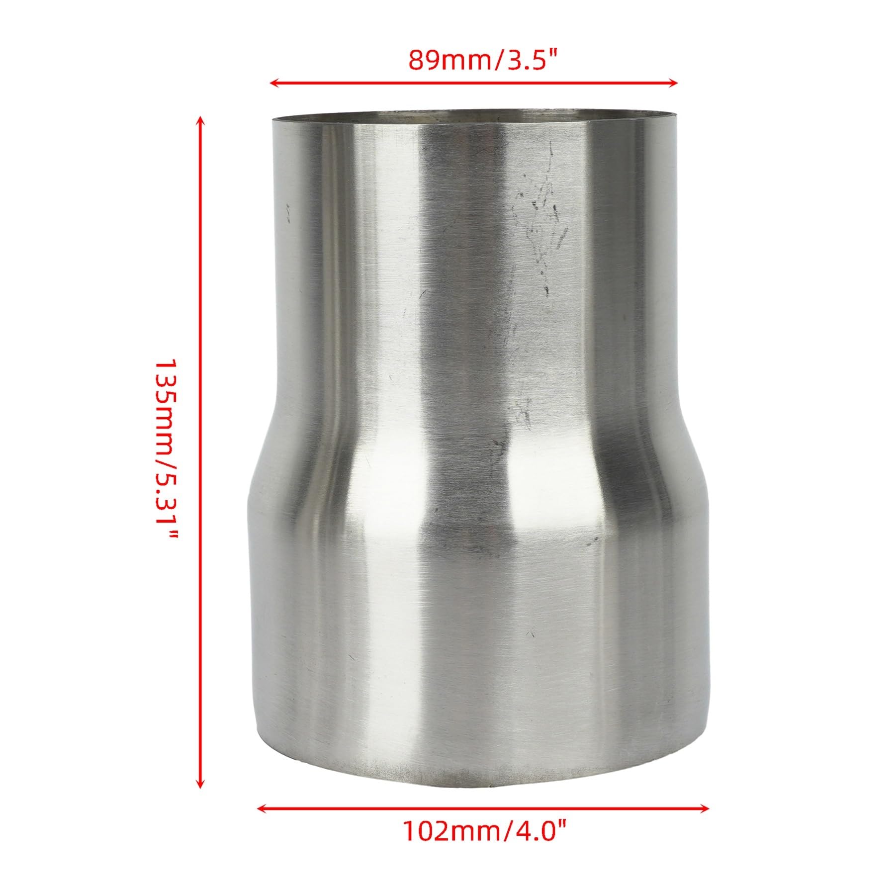 Endrohrblende Auspuff-Reduzierstück-Verbindungsrohr, 2/2,25/2,5/3/3,5/4 Zoll, Auspuff-Reduzier-Adapter-Kupplung, 51/57/63/76/89 Mm Auspuffblende(89x102mm)