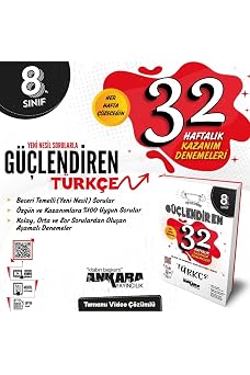 8. Sınıf Güçlendiren 32 Haftalık Türkçe Kazanım Denemeleri