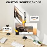 Monitor Stand - Adjustable Arm Mount, Ergonomic VESA Mount with C Clamp/Grommet Base (Vertical Dual Monitor Arm)