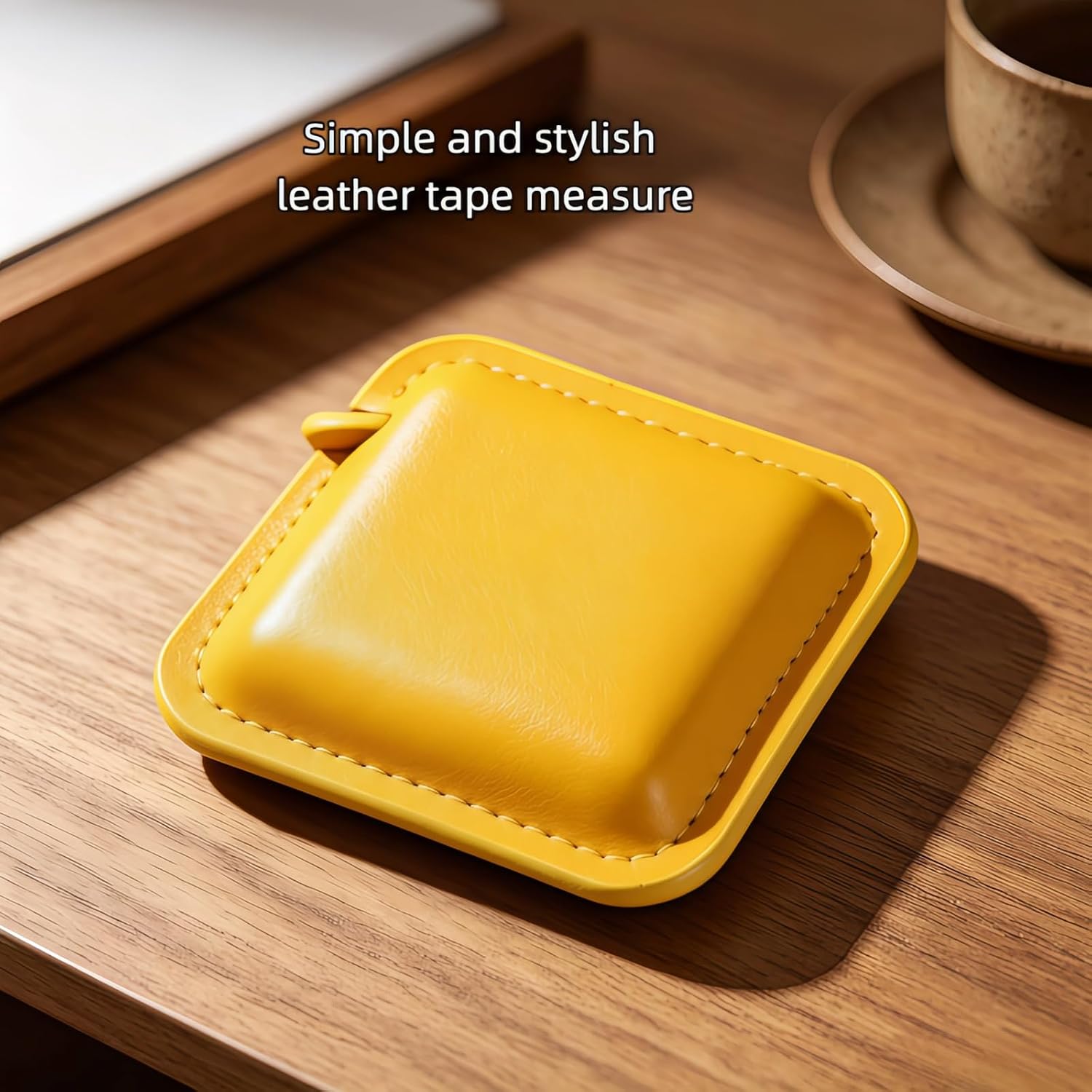 Tape Measure for Body Measuring,79 Inches/2M Double-Sided Retractable,Square Compact Fashion Design,Durable Glass Fiber&PU Pocket Tape for Body Measurement,Tailoring Sewing & Diet (Yellow)