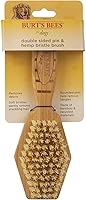 Burt's Bees Double-Sided Pin & Hemp Bristle Dog Brush - Reduces Shedding for Large Long/Short Haired Dogs, Bamboo