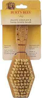 Burt's Bees Double-Sided Pin & Hemp Bristle Dog Brush - Reduces Shedding for Large Long/Short Haired Dogs, Bamboo
