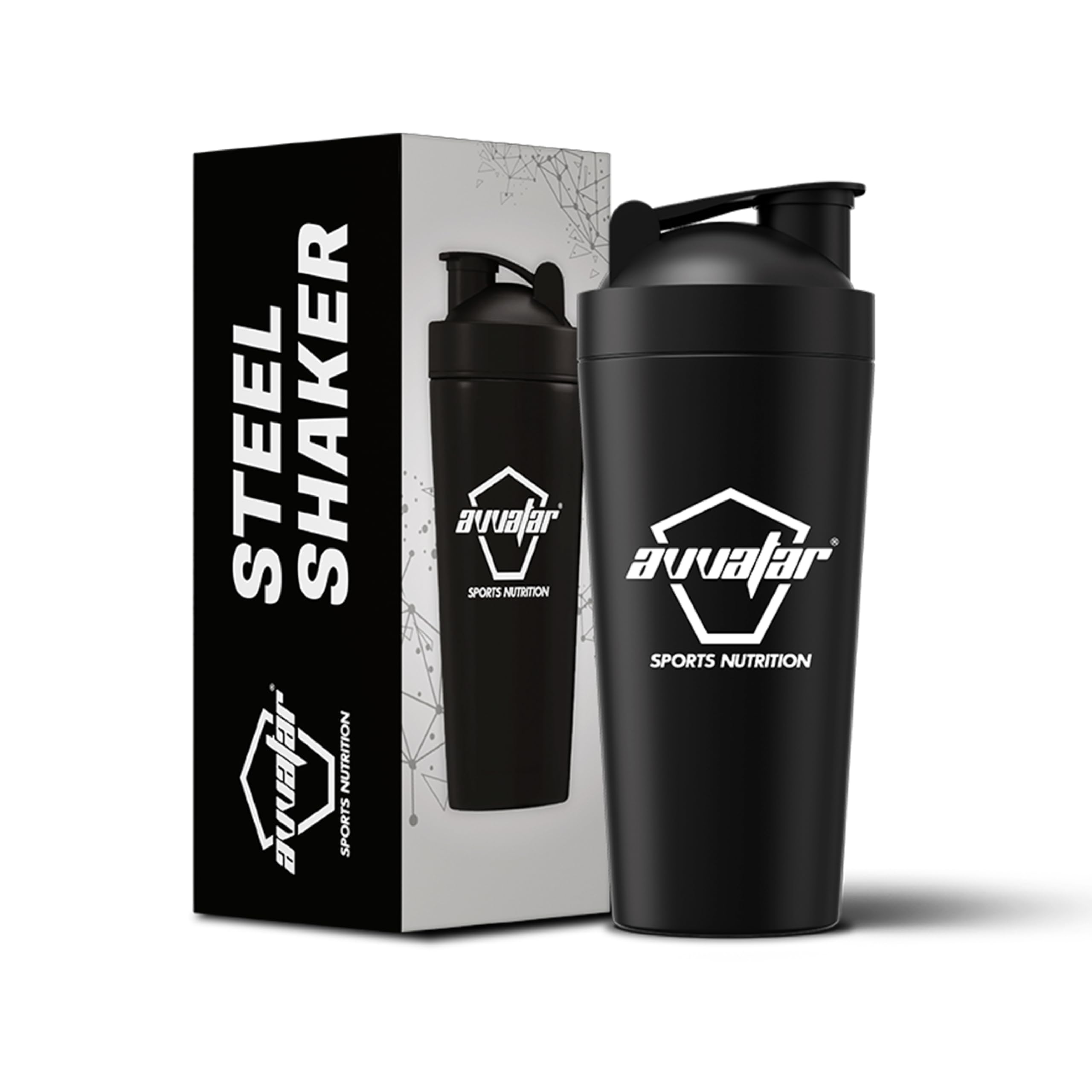 avvatar STEEL SHAKER | Black | 750ml | Stainless Steel Shaker | Leakproof and Easy Mixing-image-39