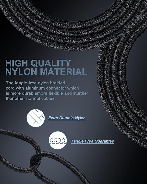 USB A to Lightning Cord, 2Pack/3Ft Nylon Braided iPhone Charger Cable, Apple Approved Fast Charging Power Wire for iPhone 14, 13 Pro Max, 13Pro, 13 Mini, 12 11 10 XR XS X 8 Plus 7 Fast Cargador Chord by Haoano - Image 5
