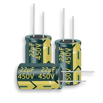 10pcs 450V 22uF Axial Polarized Aluminum Electrolytic Capacitors
